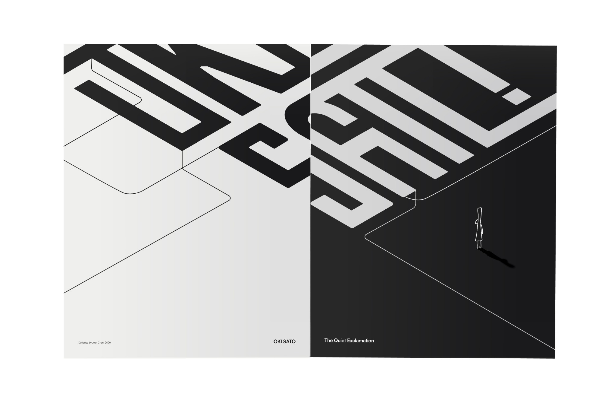 The booklet’s front and back covers: OKI SATO and The Quiet Exclamation